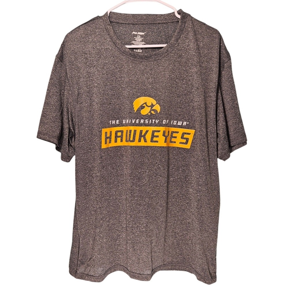 Pro Edge University of‎ Iowa Hawkeyes T-Shirt Mens Large Gray Sportswear Big 10